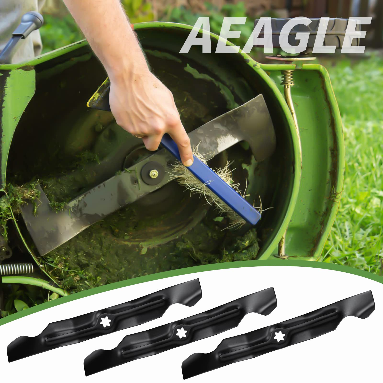 Aeagle 2-in-1 high lift blade design for lift and bagging.