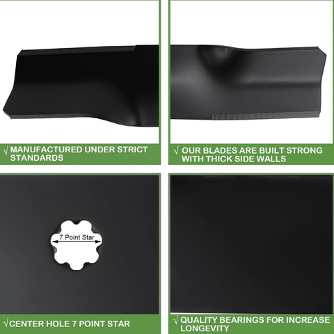 Aeagle blade edge with safety coating reduces wear during mowing.