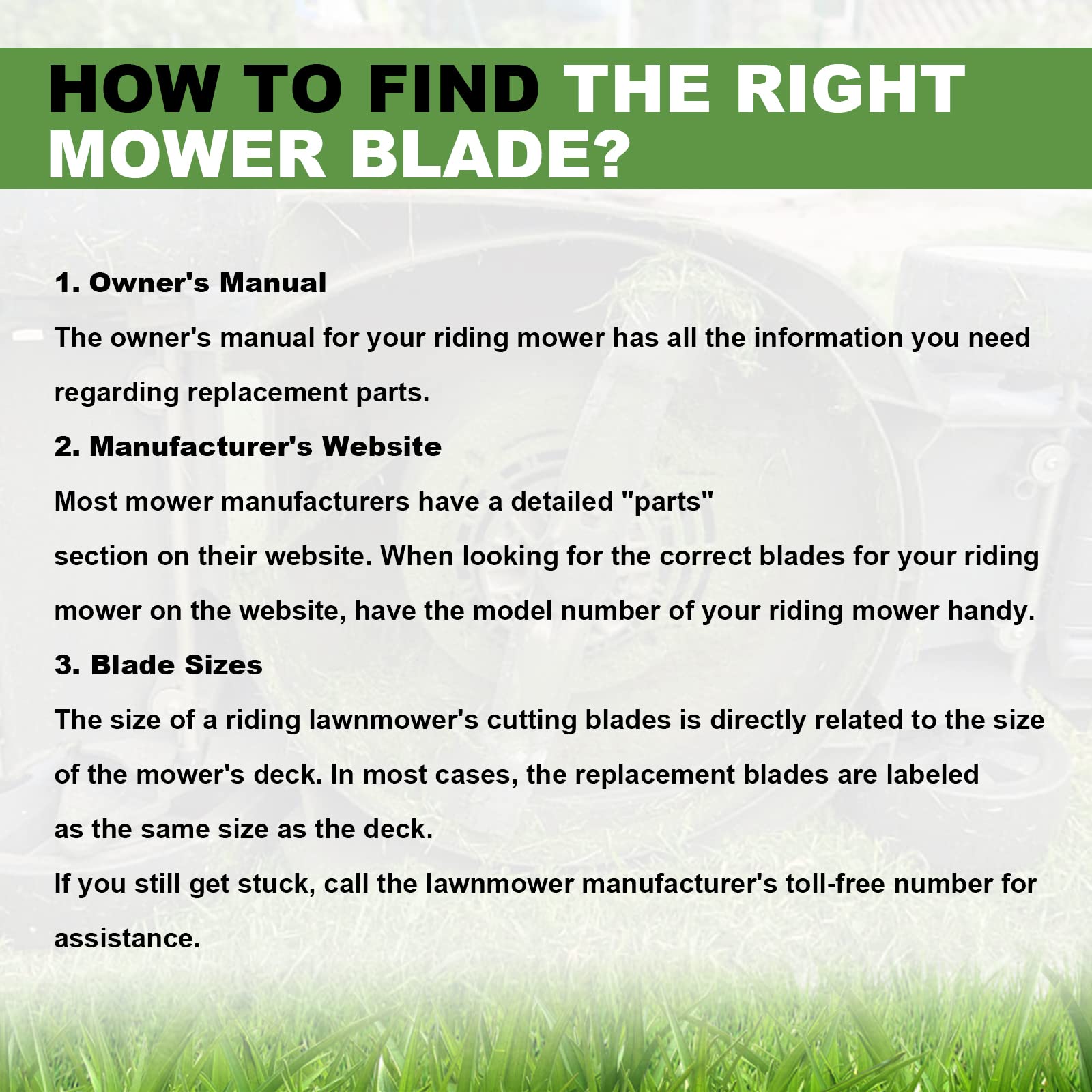 Aeagle blades fit 42-inch John Deere decks including X300 and Z225.
