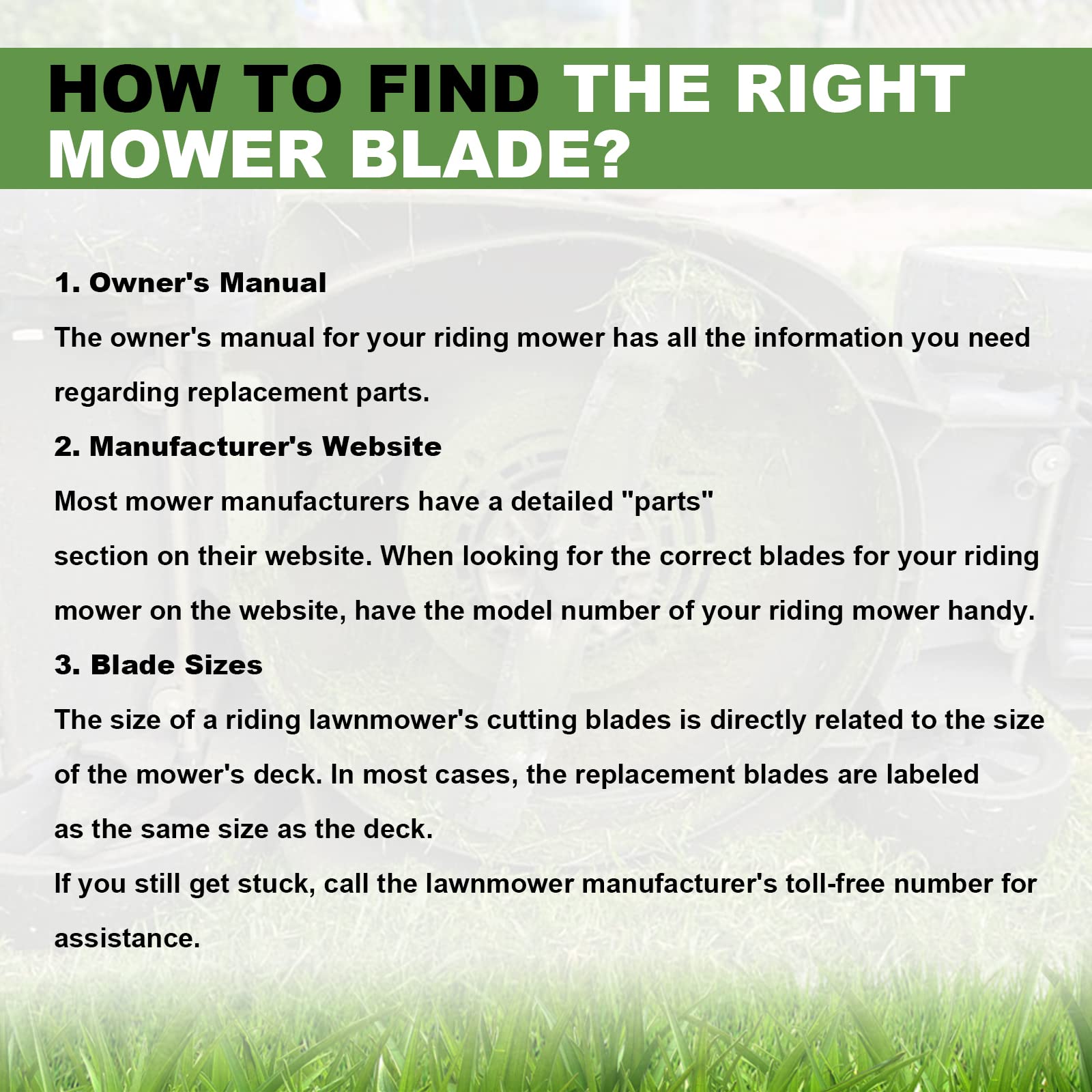 Aeagle 42-inch-compatible blade on a mower deck illustration.