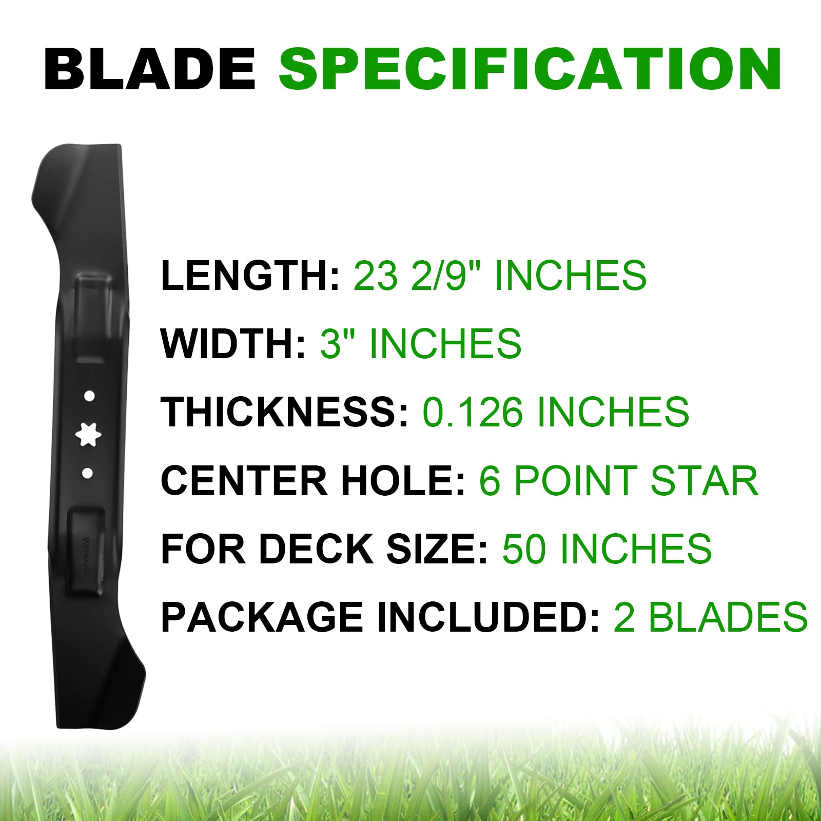 Aeagle 46-inch blade for Cub Cadet ZT1/ZT2 series with 6-point star center hole