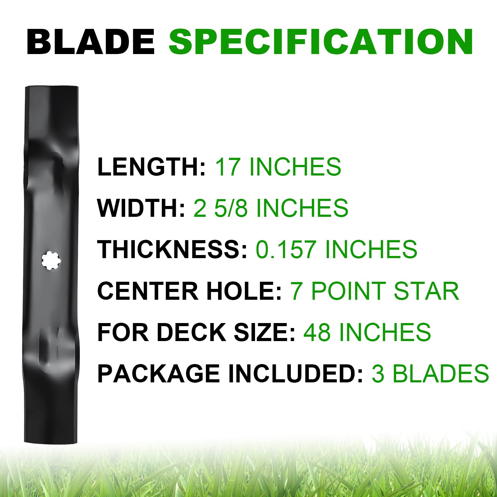 Close-up of Aeagle Gy20852 cutting edge designed for mulching and re-cutting grass