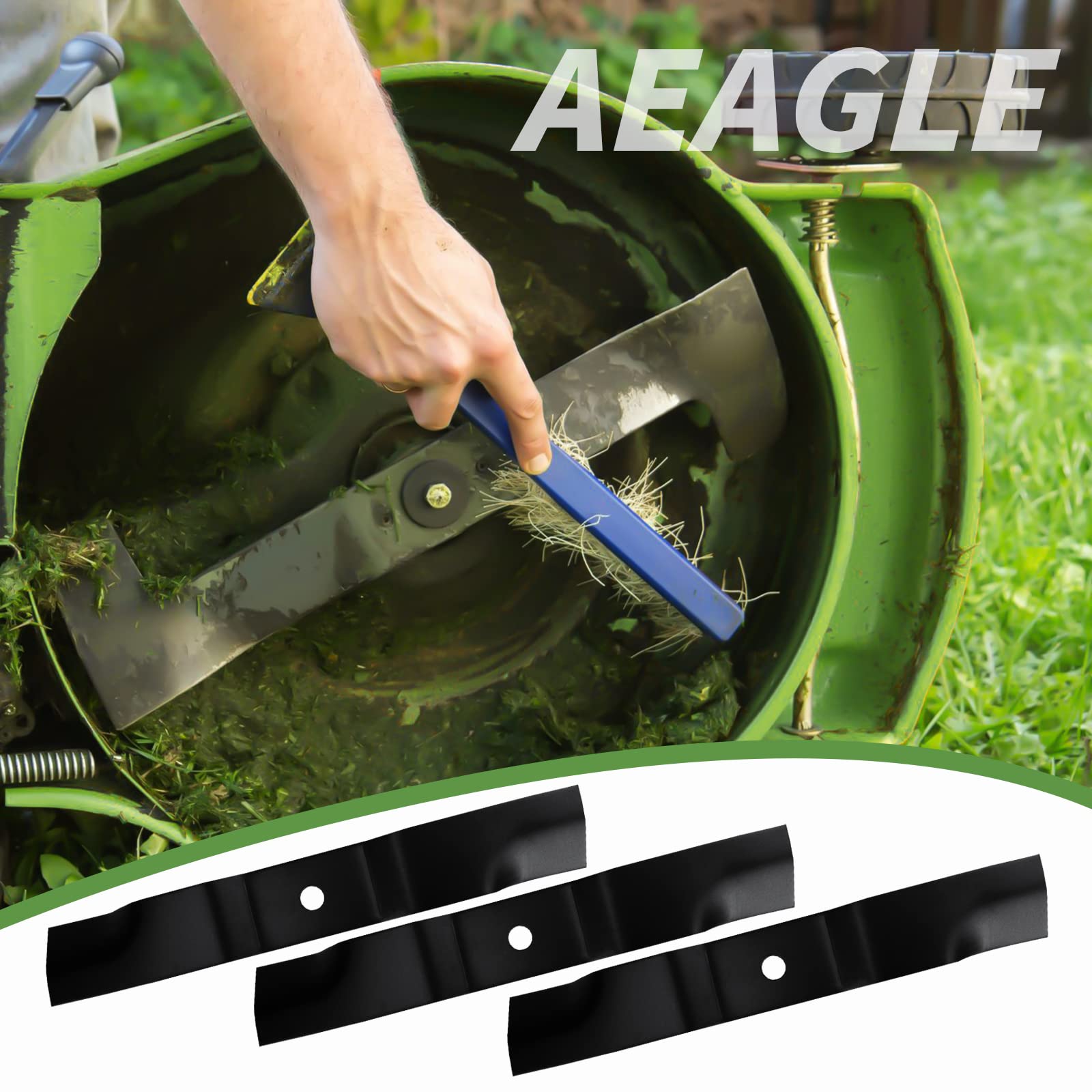 Aeagle 3-pack blade kit medium-lift performance across bagging and mulching tasks