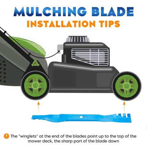 Aeagle mulching blade in action creates fine clippings for easy disposal.