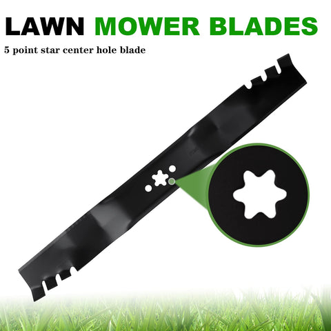Aeagle toothed mulching blade close-up shows rugged teeth for efficient weed cutting.