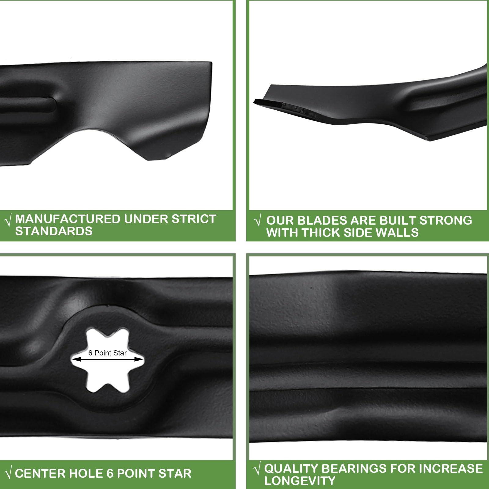Aeagle Mustang 50in ZT blades compatible with Troy-Bilt for smooth mowing.