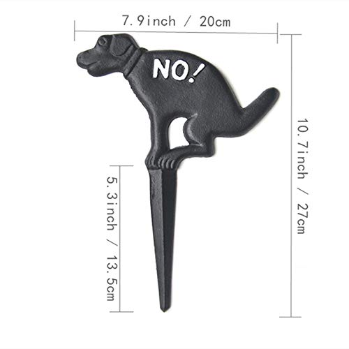 Aebor cast iron dog-shaped sign for gardens keeps pathways clean.