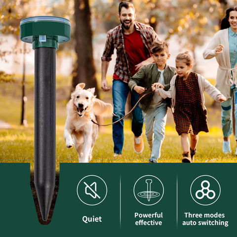AECITY solar mole deterrent range coverage up to 7500 sq ft per stake