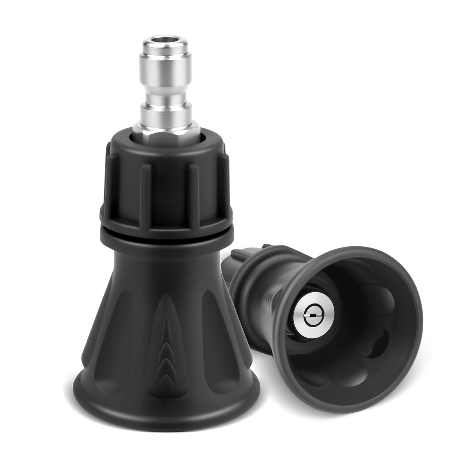 Aecsze 40-degree nozzle with rubber guard delivers scratch-safe spray for cars.