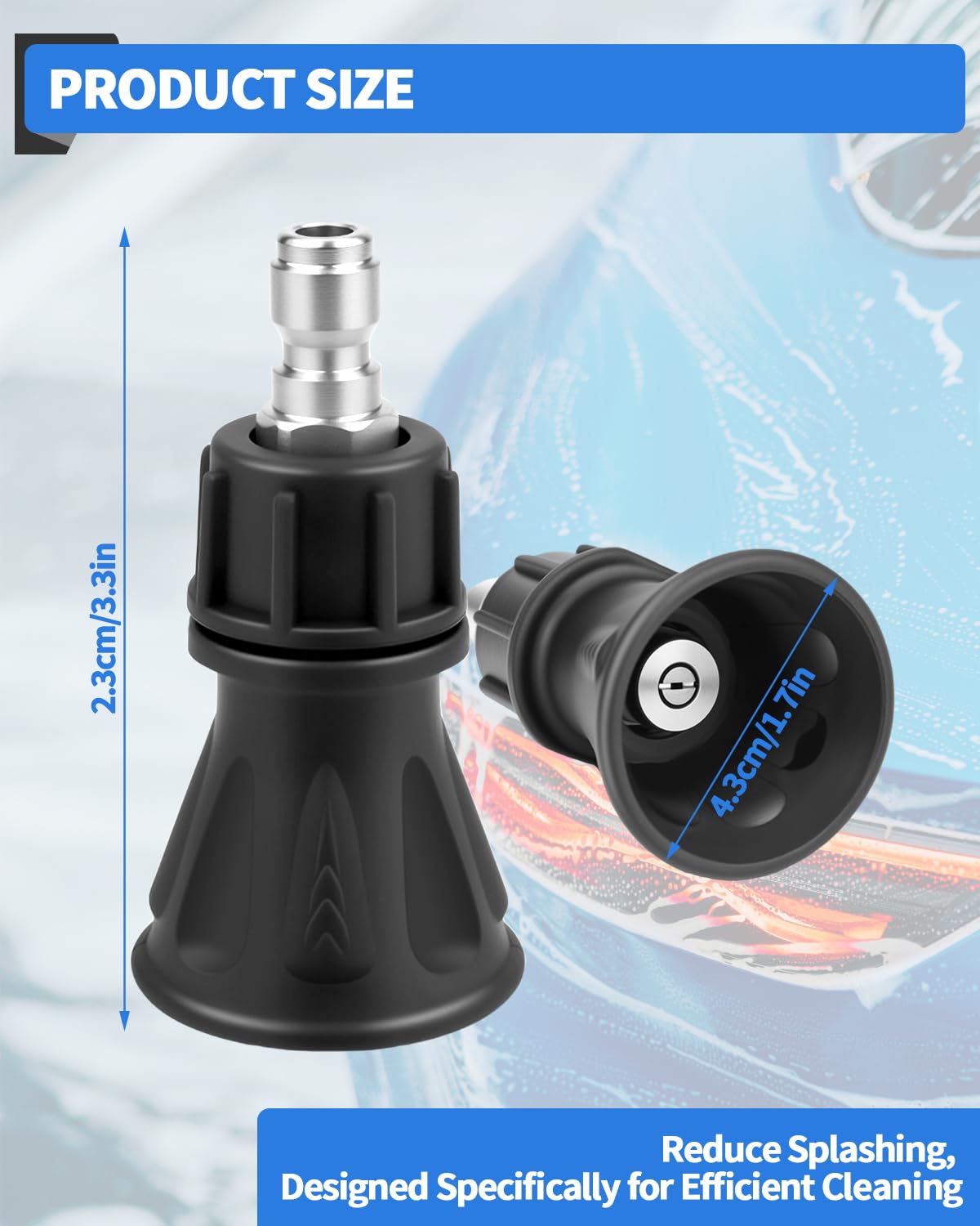 Aecsze stainless steel nozzle tip provides durable, rust-proof cleaning power.