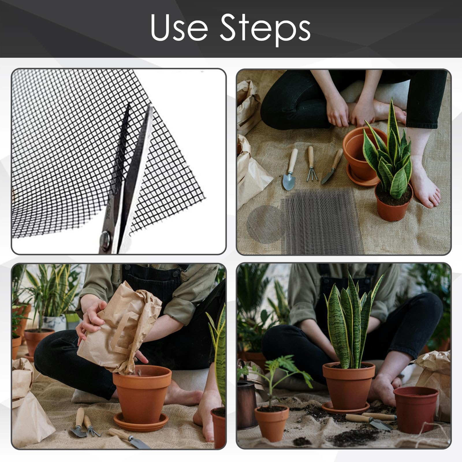 AEDOVE drainage net for plants keeps soil in place while draining excess water.