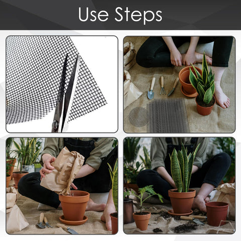 AEDOVE drainage net for plants keeps soil in place while draining excess water.