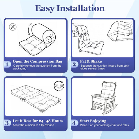 Aegisun patio rocking cushion arrives vacuum-packed and easy to fluff