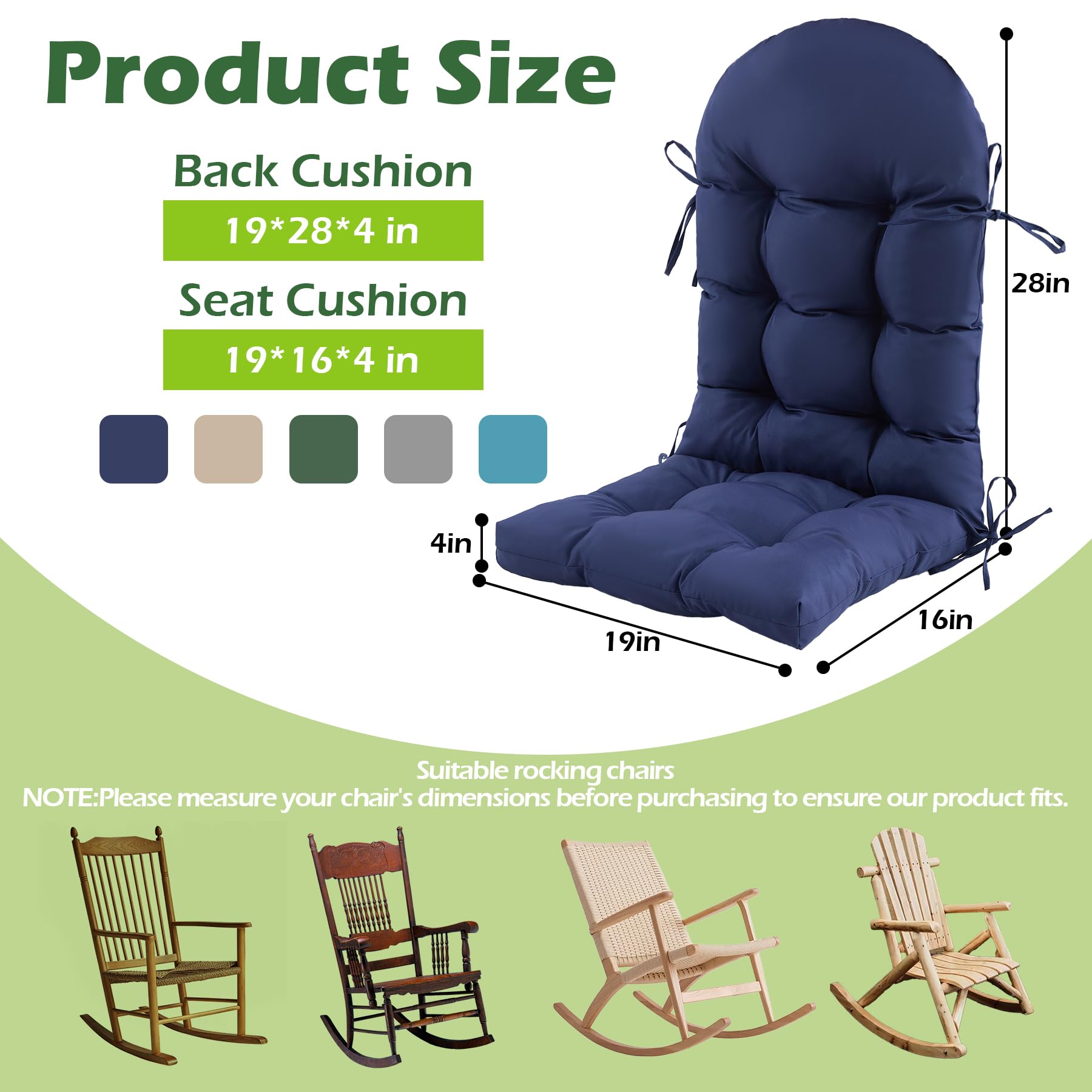 Aegisun rocking-chair cushions on chair outdoors for durable, all-weather support.