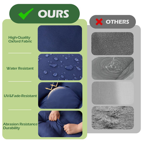 Aegisun waterproof fade-resistant Oxford fabric cushion, ready for sun and rain.