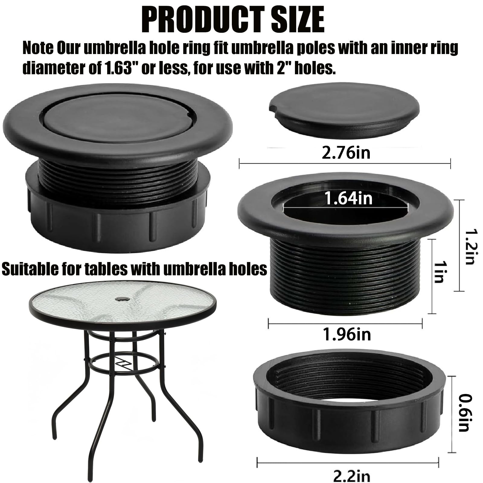 AEIOUD table hole cap keeps the surface smooth when the umbrella is removed