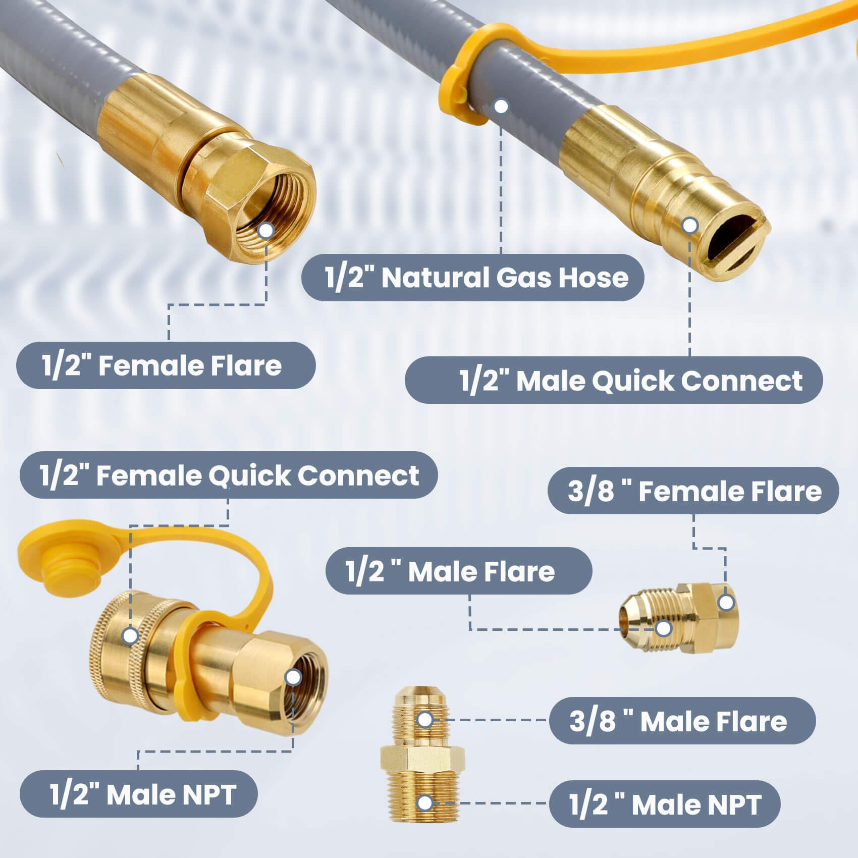 Aekops 1/2in male flare to 3/8in flare adapter enables versatile setups