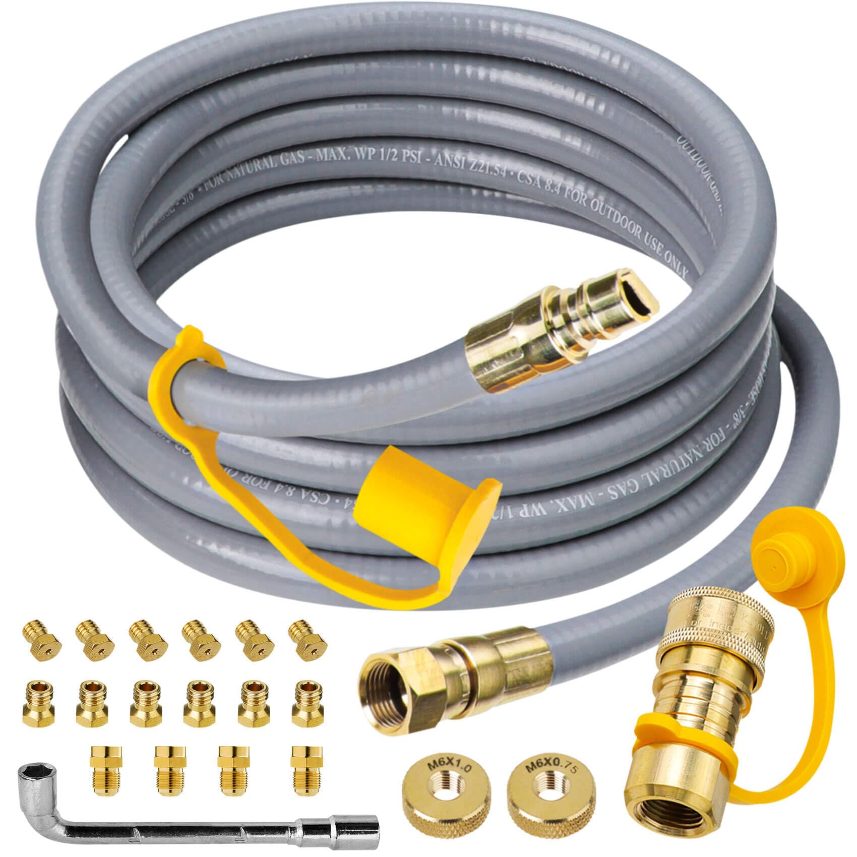Aekops 5249 natural gas hose 10 ft for Blackstone griddles enables flexible outdoor cooking.
