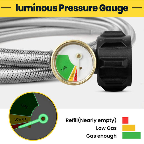 Aekops fluorescent pressure gauge glows for dark reading