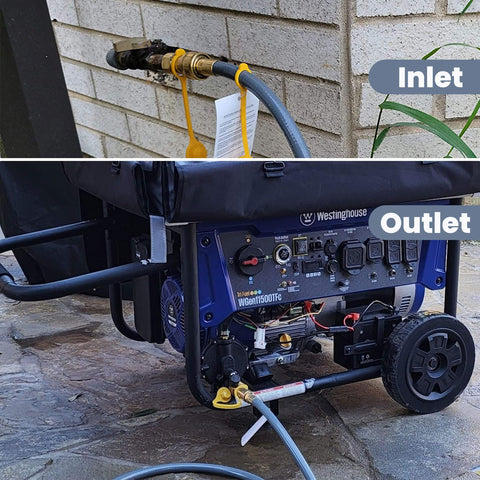 Aekops leak-test with soapy water on hose connections.
