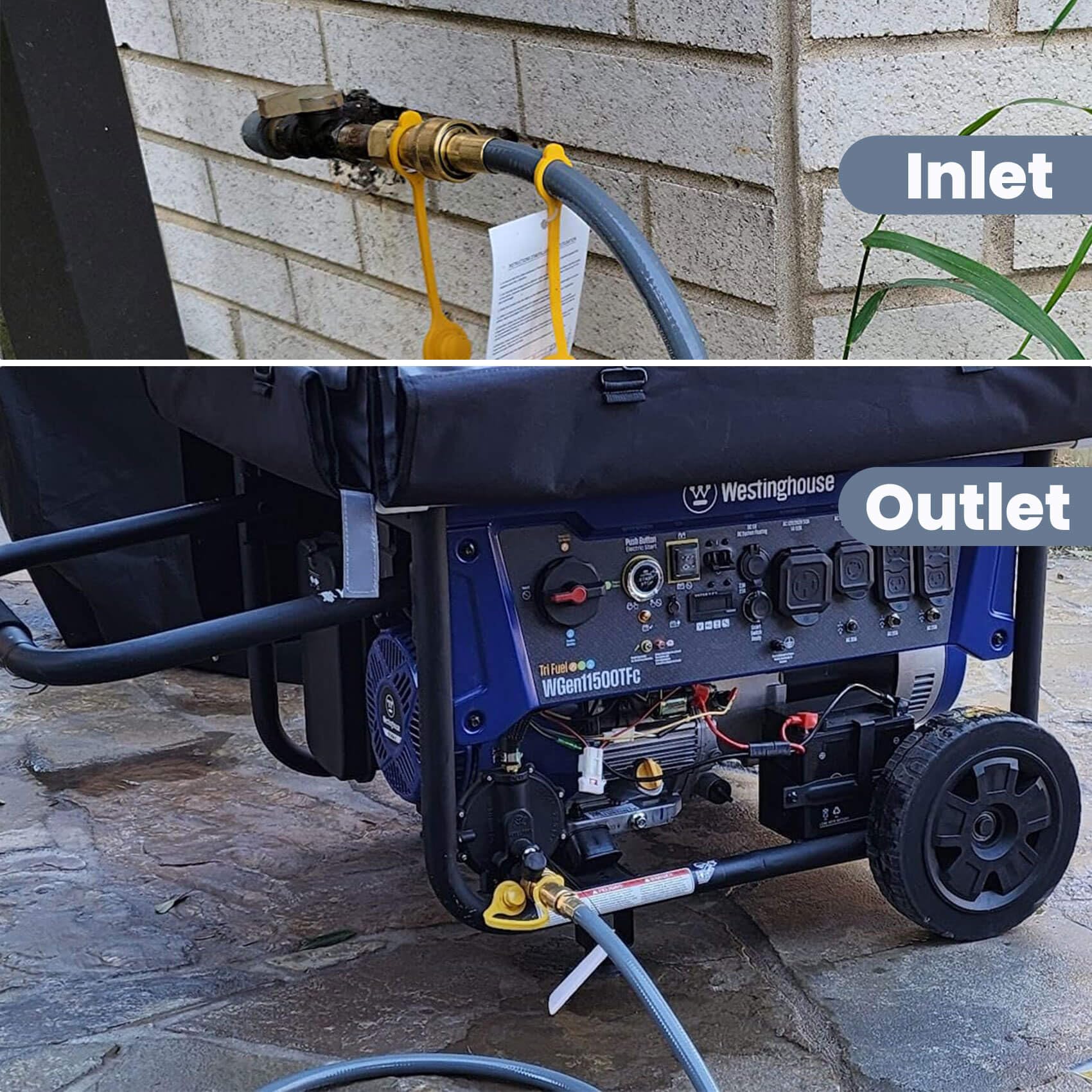 Aekops outdoor gas connection setup ready for grill or generator