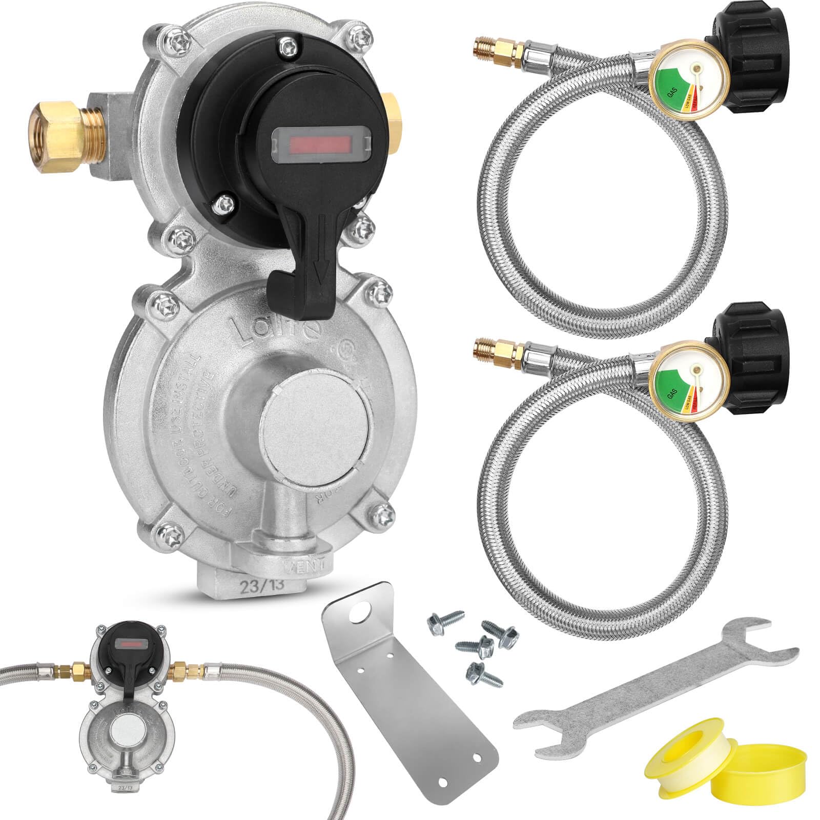 Aekops RV propane regulator dual-tank for reliable gas control on the move.