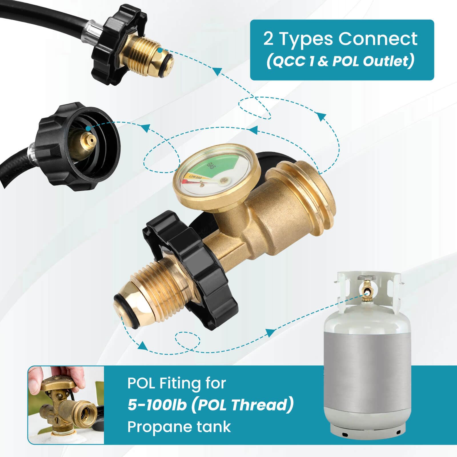Aekops solid brass construction ensures durable, weather-resistant connections.