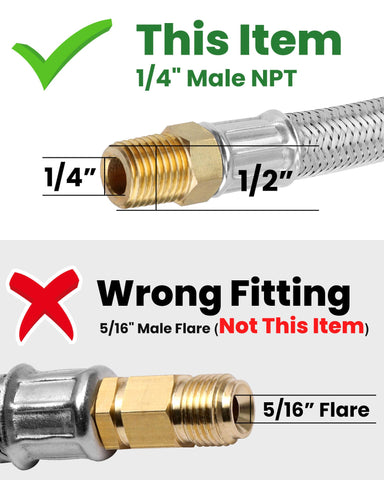 Aekops stainless steel RV propane hose offers durable, corrosion-resistant connections.