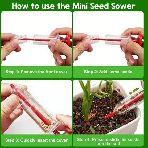 Aeloer compact seed spreader stored neatly in a tote for portability