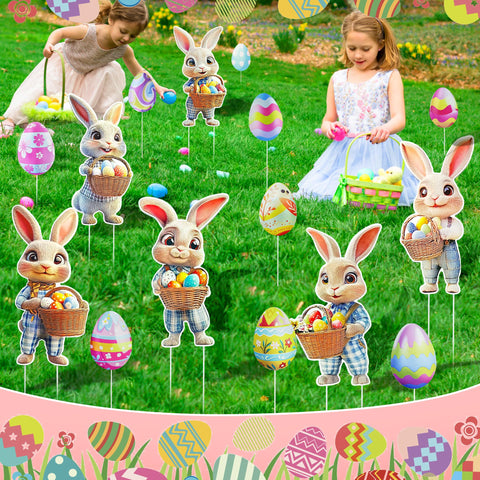 aeloer Easter eggs sign colorful motif adds playful charm to entrances