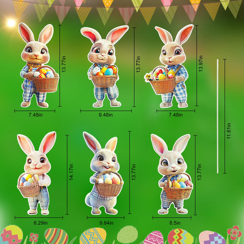 aeloer Easter eggs signs vivid patterns brighten fences and flower beds