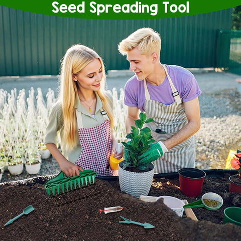 Aeloer mini seed dispenser handheld with ergonomic grip for extended planting
