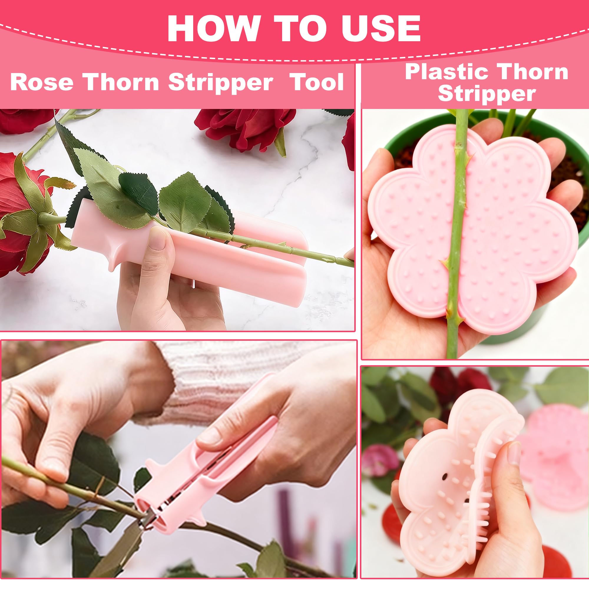 Aeloer Rose Thorn Stripper showcases steel remover in action on a stem