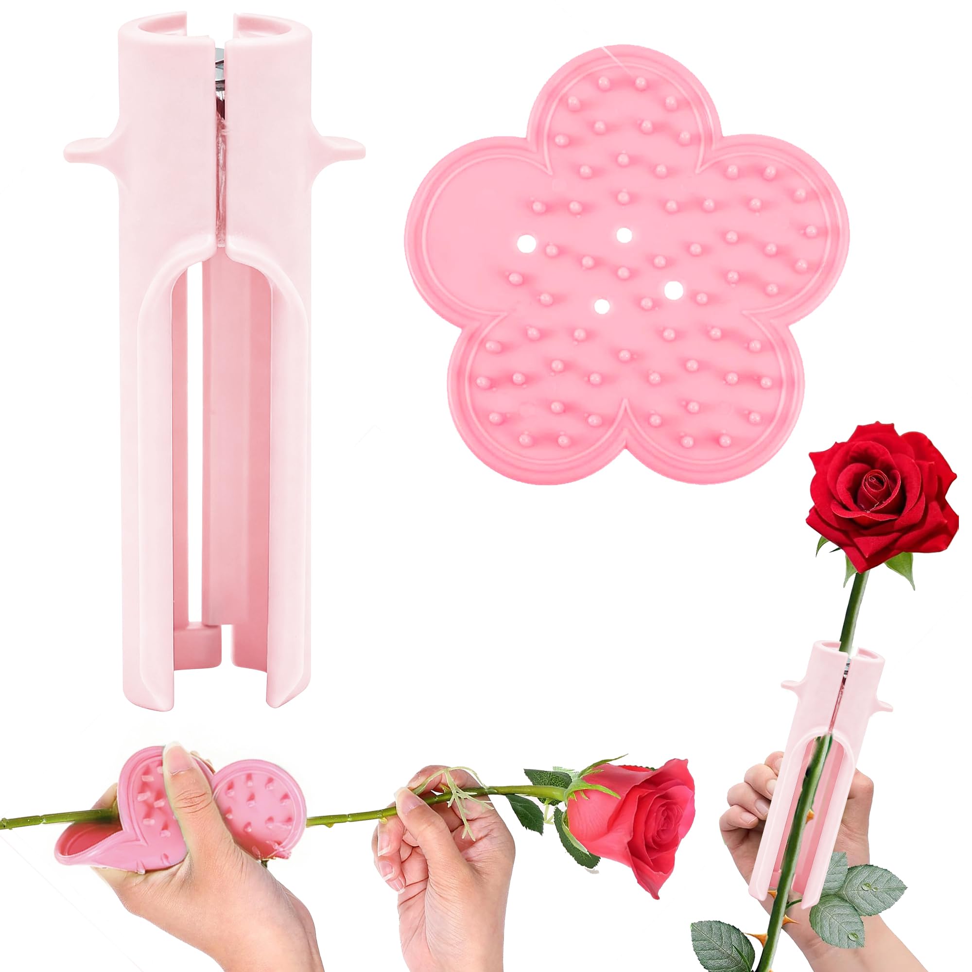 Aeloer Rose Thorn Stripper Tool with steel remover for precise stem prep