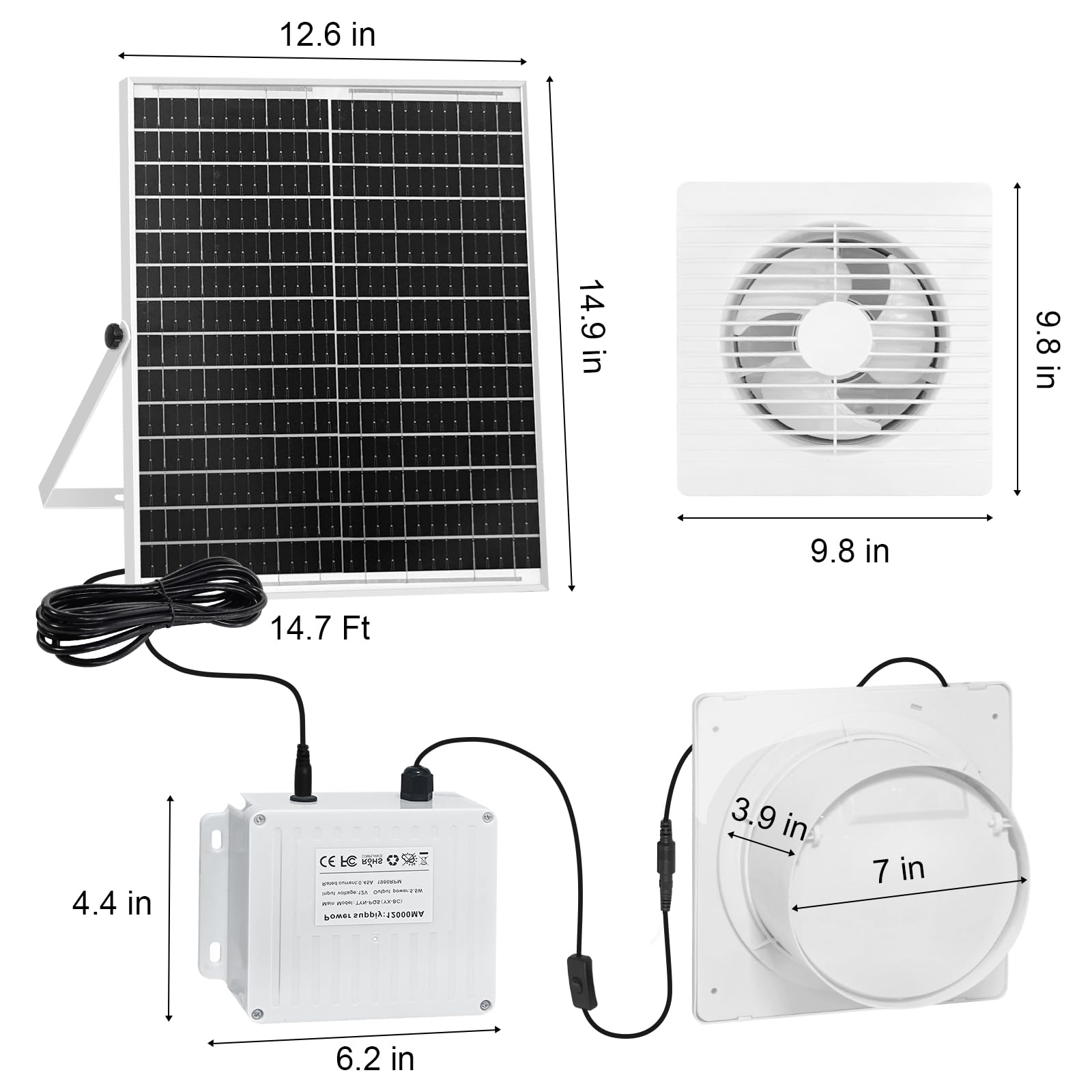 AEQ solar fan waterproof exterior endures harsh weather while maintaining airflow.