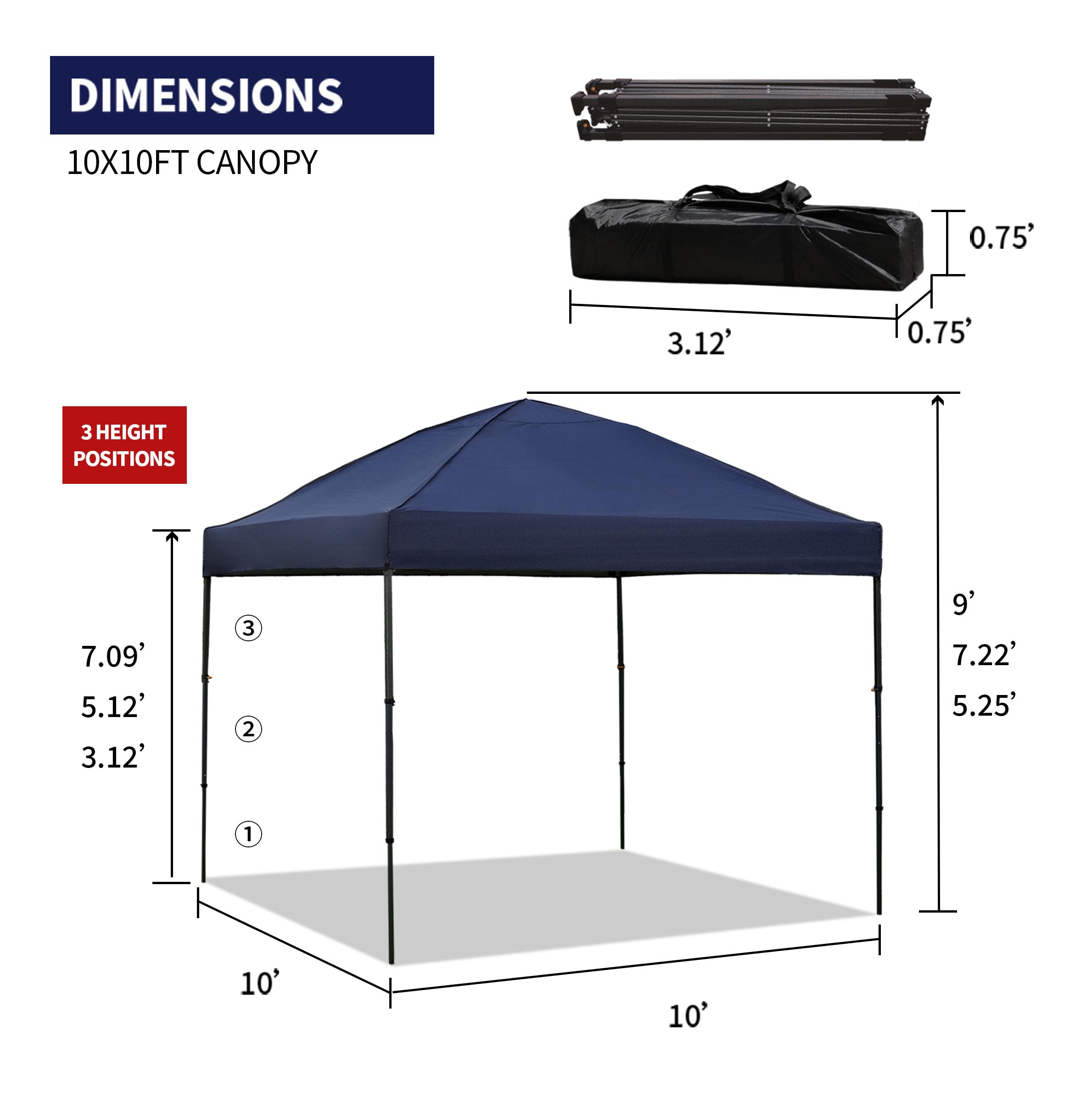 AERGERGER 100 square feet of shade fits 6–10 people