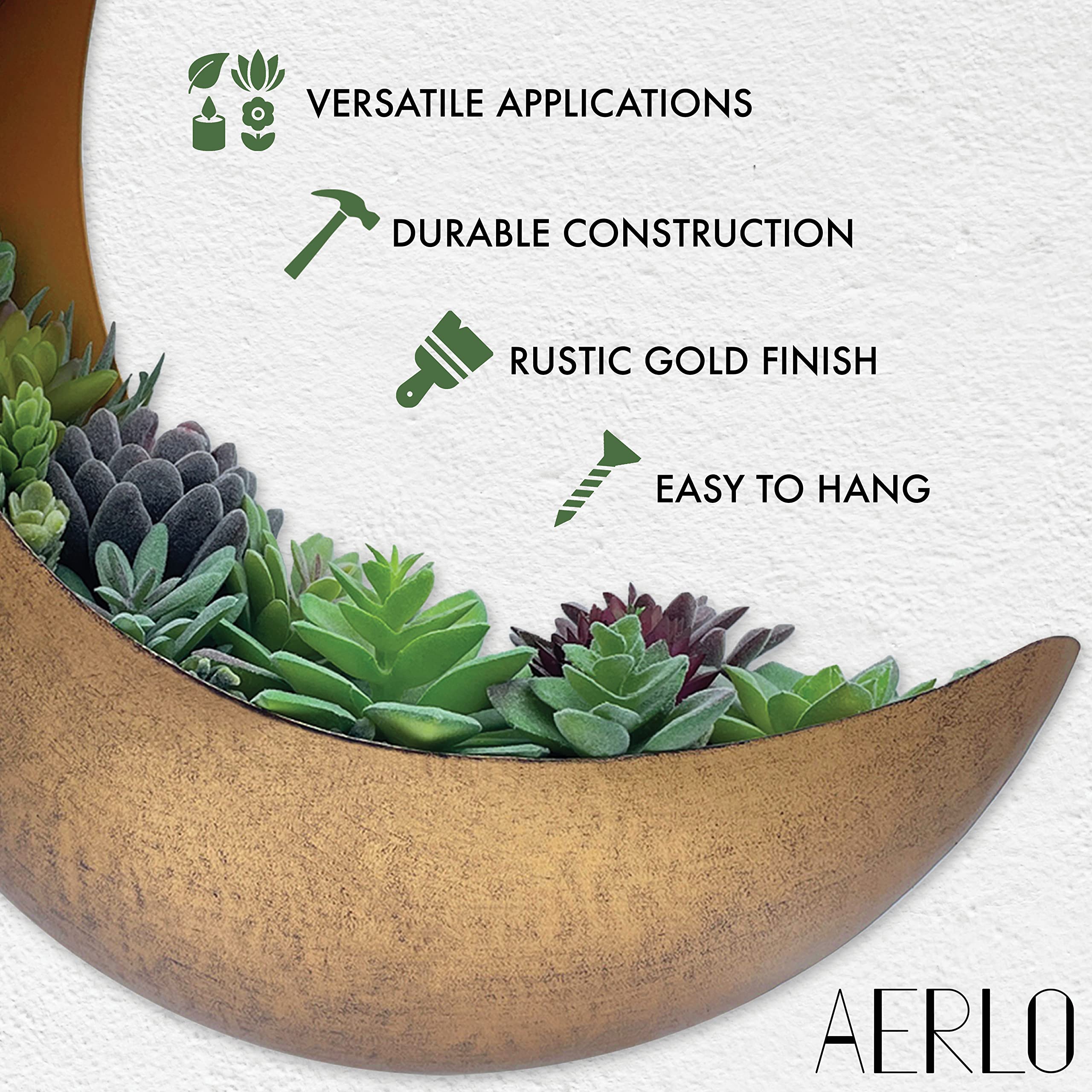 AERLO Moon Wall Planter outdoor setup for porch or garden.