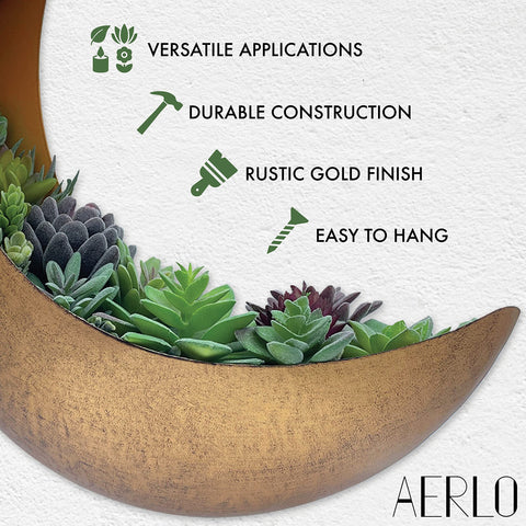 AERLO Moon Wall Planter outdoor setup for porch or garden.