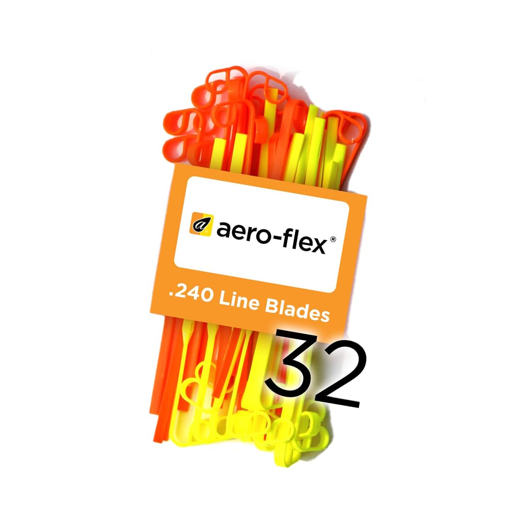 Aero-Flex premium blades on trimmer head closeup for precise cutting