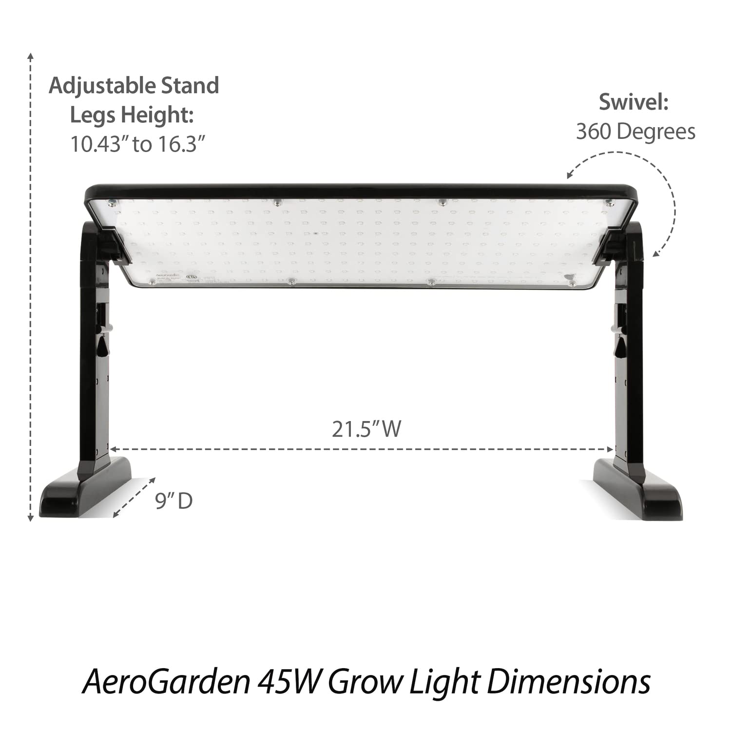 AeroGarden 45W LED panel energy-efficient with long 30,000-hour lifespan