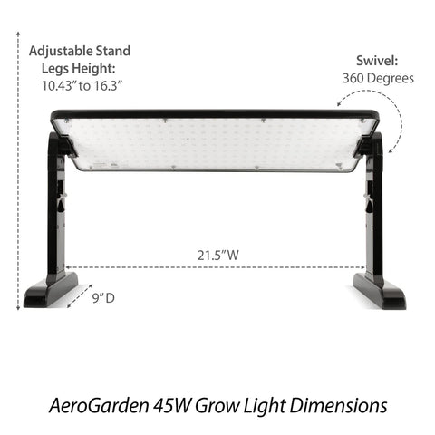 AeroGarden 45W LED panel energy-efficient with long 30,000-hour lifespan