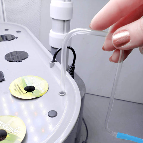 AeroGarden AeroVoir automatic refill feature in action, reducing refills
