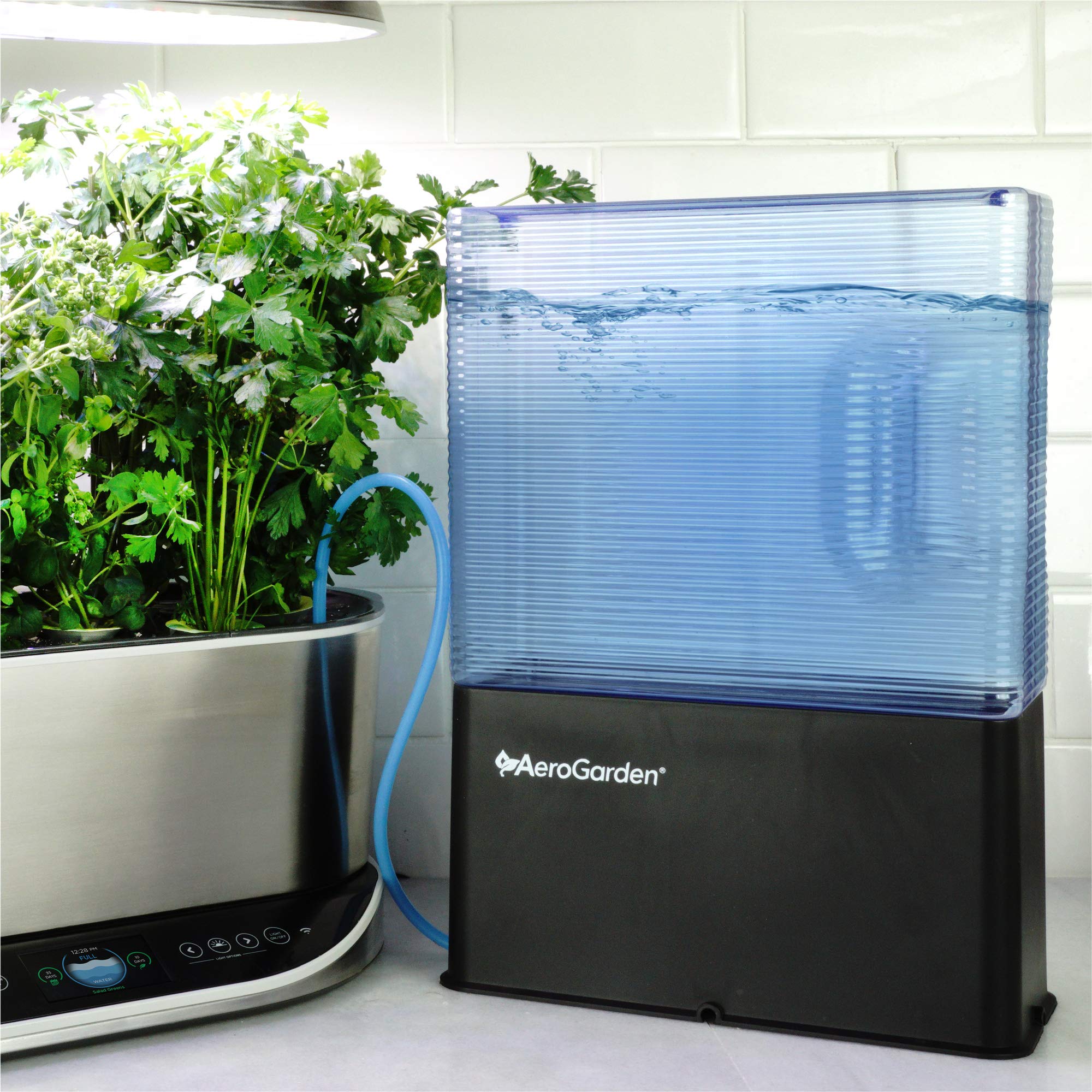 AeroGarden AeroVoir reservoir front view for easy water level monitoring