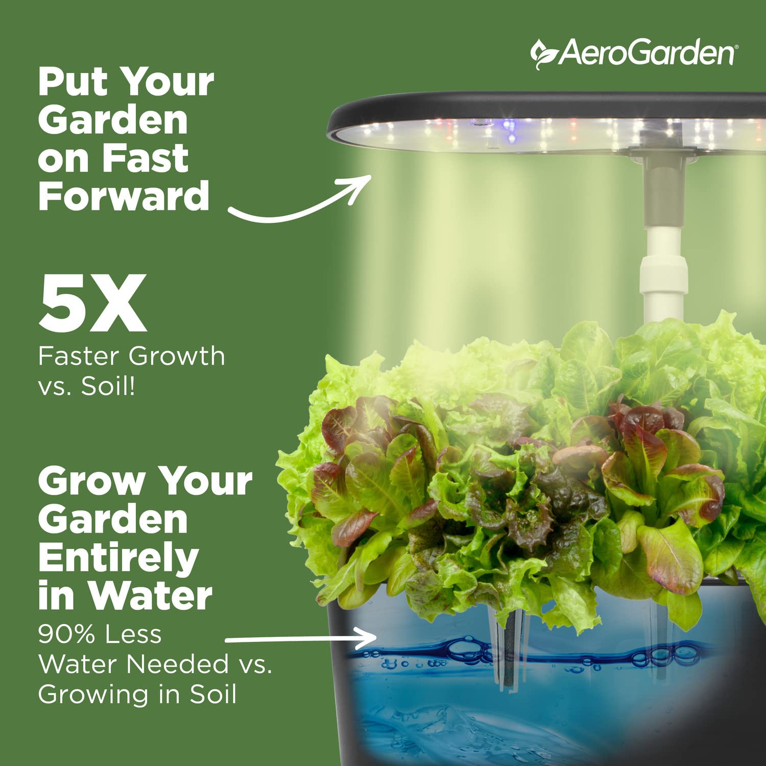 AeroGarden Bounty Basic plant varieties option for nine herbs, veggies, or flowers