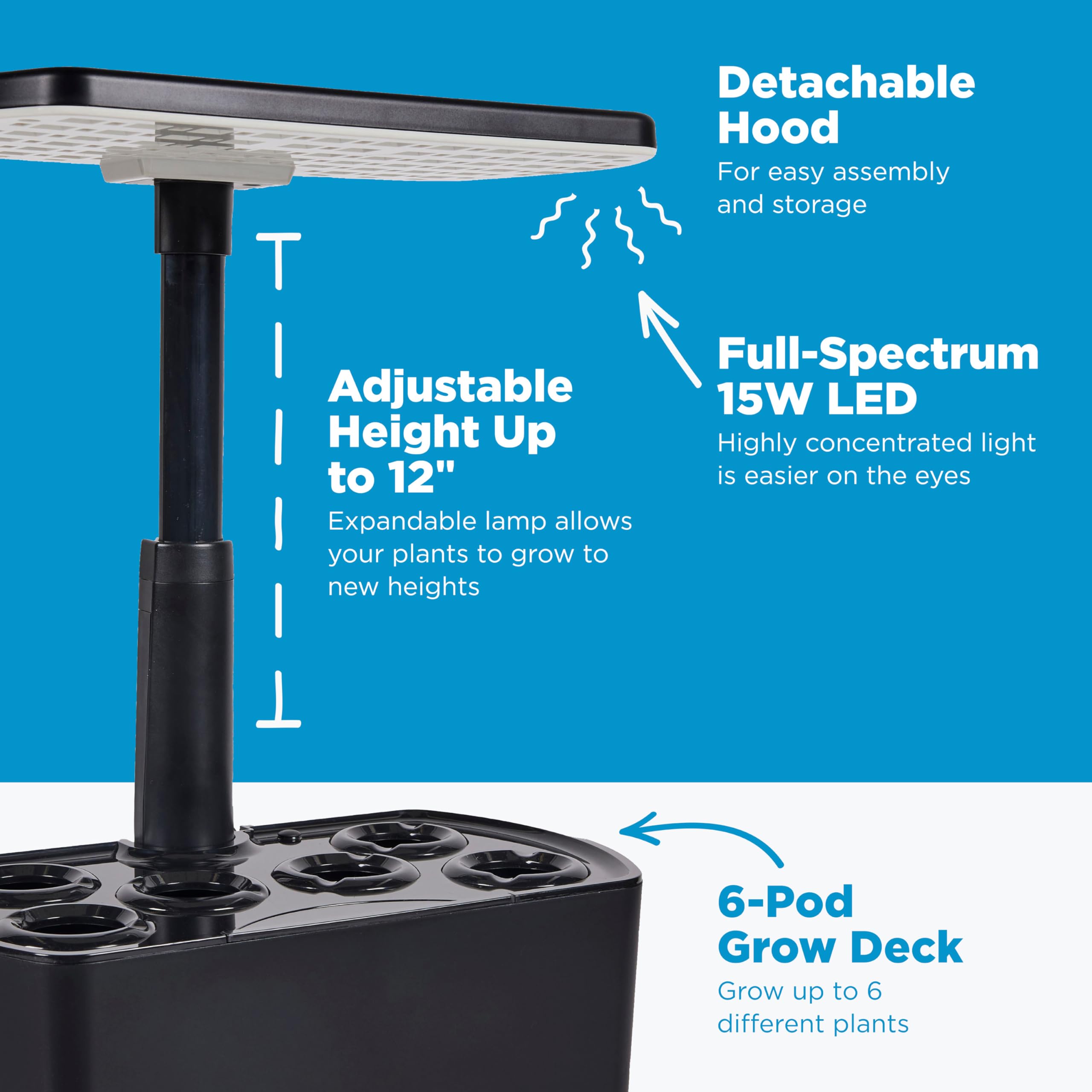 AeroGarden Harvest Lite indicates when to water for easy maintenance