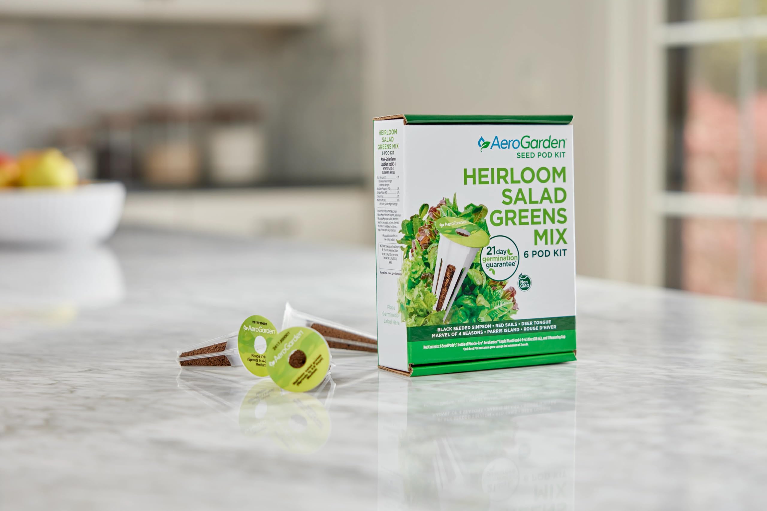 AeroGarden seed pods growing guide included for step-by-step planting.