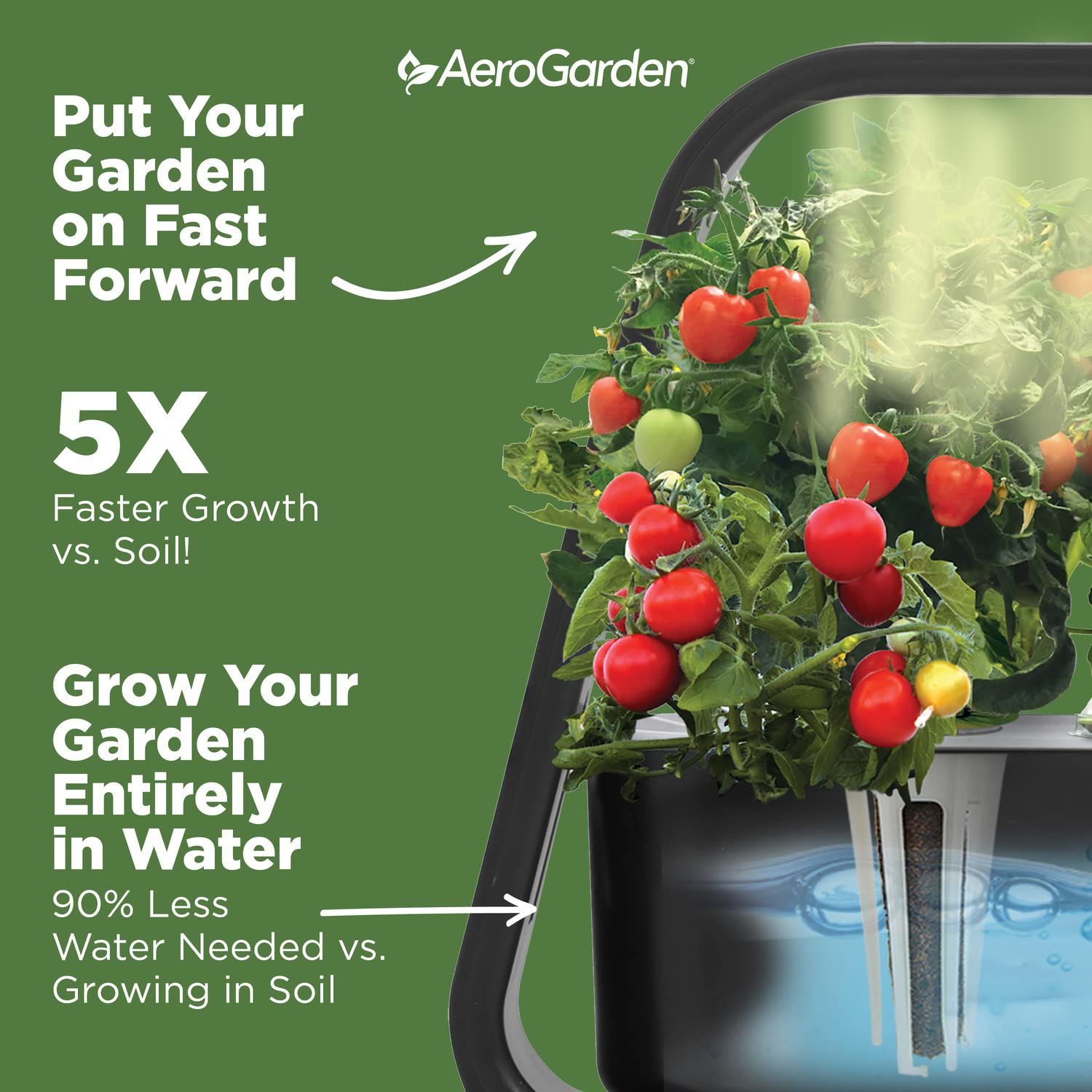 AeroGarden Sprout 10-inch grow height supports compact to taller plants.
