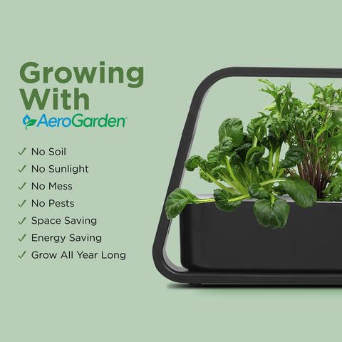 AeroGarden Sprout soft-touch controls simplify light and reminders.