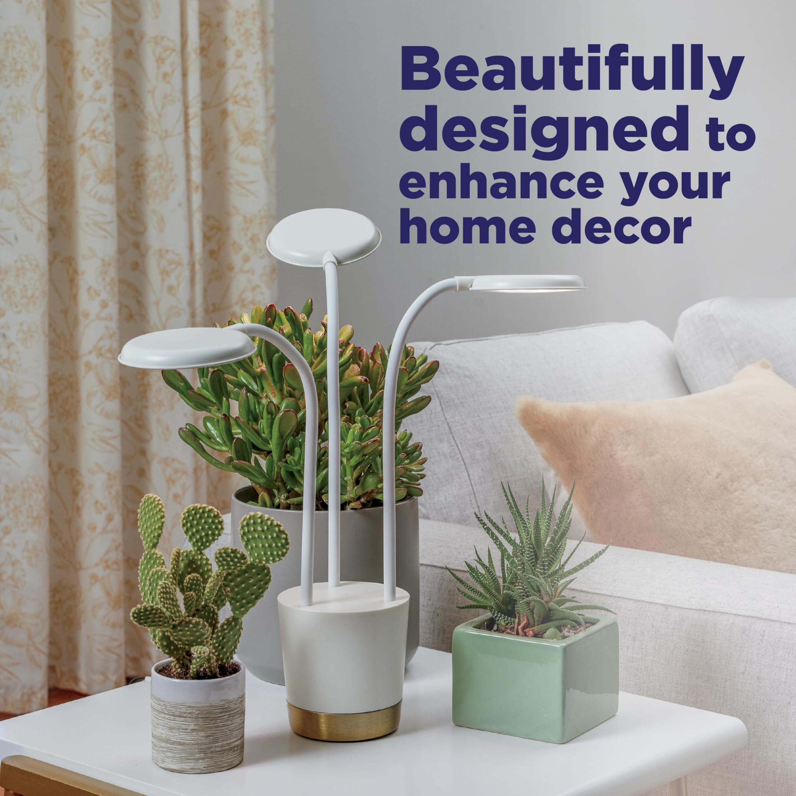 AeroGarden Trio Grow Light adds sleek, functional décor to any room.