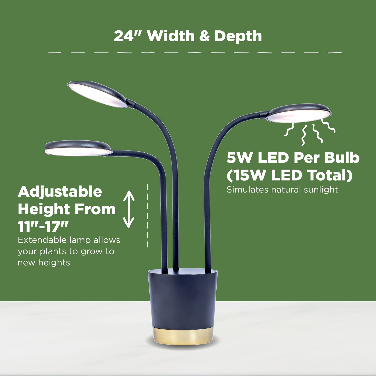 AeroGarden Trio Grow Light flexible six-foot power cord